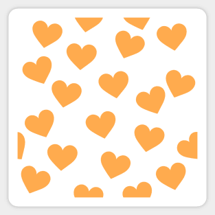 Orange hearts print Sticker